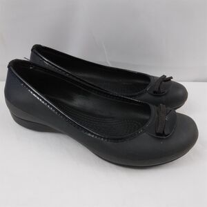 Crocs Lily Ballet Flats Black Shoes Slip On Comfort Women's Size 6